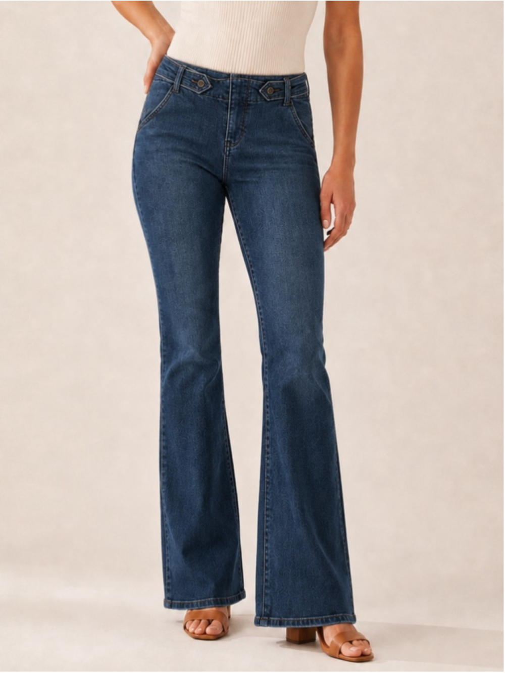 Pilcro Anthropologie High Rise Dark Wash Hemp Blend Flare Jeans 28 Tall